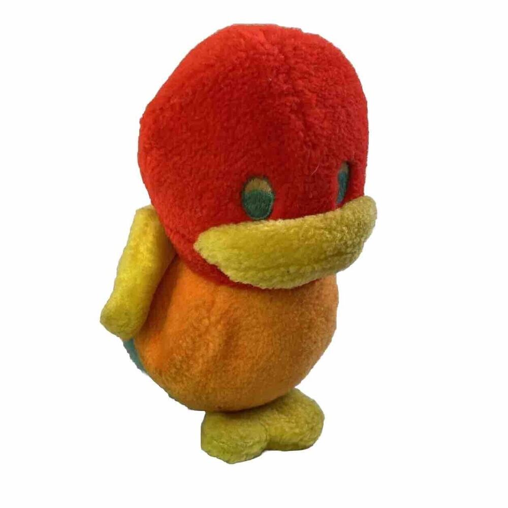 Vtg 1982 GUND Bird Duck Rattle‎ Plush 6” Colorful Taiwan Baby Toy Nursery Decor